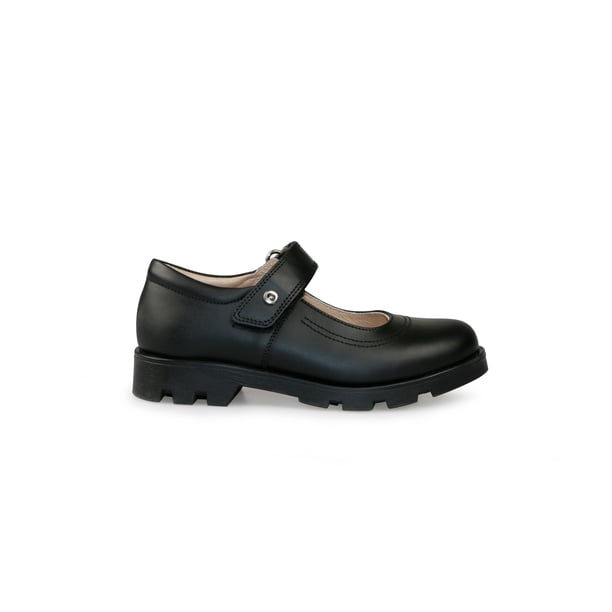 Zapato escolar de Piel para niña en color Negro con Abroche de Velcro Dogi Zapato