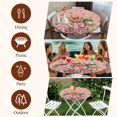 thumbnail image 7 of Pink Gingerbread Christmas Round Tablecloth, Fitted Table Cover with Elastic for 36"-44" Round Tables, Xmas Tree Gift House Star Table Cloth Outdoor Indoor Dinning Party Waterproof Tablecloths, 7 of 7