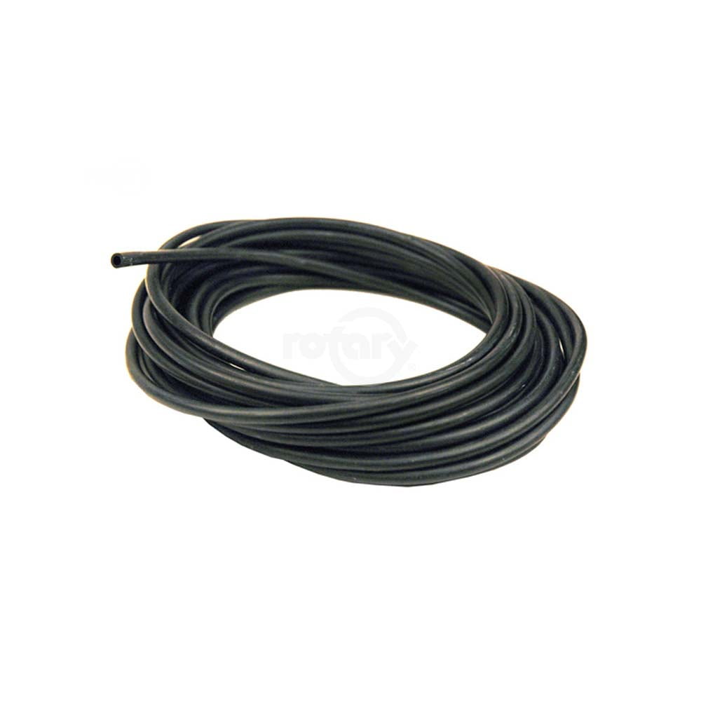 Fuel hose black rubber. ID 2.5mm, OD 5.0mm, 25 ft/roll. (0.200" O.D