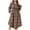 Khaki, variant on Kureaily Plus Size Casual Plaid Dress With Adjustable Tie Belt Functional Pockets Button Front Details And Curved Hem Design F or Everyday Comfort (Yellow,Medium)