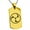 Gold, variant on Stainless Steel Ujiie Samurai Crest Engraved Dog Tag Pendant Necklace