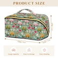 thumbnail image 4 of FORMRS Makeup Bag Travel Cosmetic Organizer for Women Fold Flat Zipper Pouch with Handle, Green Cartoon Trucks Pattern, 4 of 8