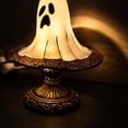 thumbnail image 4 of Stained Glass Halloween ghost Table Lamp, Jack-O-Lantern Night Light, Vintage Style, USB Powered, Desktop Decorative Ornament (ghost), 4 of 7
