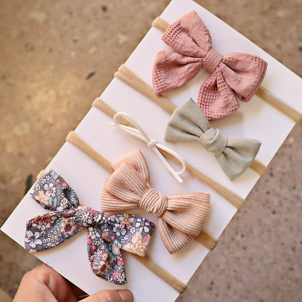 5 unids/set de diadema de lazo para bebé, diademas de nailon, bandas de pelo de algodón para niños y niñas, diadema suave, accesorios para el cabello para recién nacidos, niño pequeño Tan Jianjun unisex