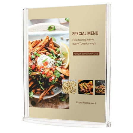 Deflect-O Sign Holder 6.13" x 7.5" Vertical Table Top Clear Plastic (4431)