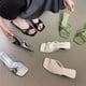 thumbnail image 5 of Bailamos - Zapatillas de tacón para mujer, sexys, elegantes, de tacón alto, informales, para exteriores, con punta abierta, para mujer, sandalias verdes, 5 of 5
