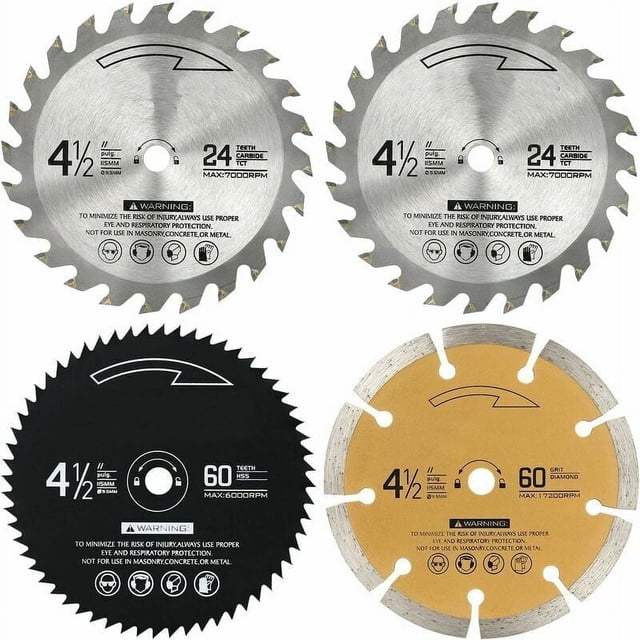 Compact Circular Saw Blade Set, Fast Cutting Arbor 3/8", 24 Tooth TCT Blade for Wood, Plastic & Composite Materials, Heat Dissipation & Noise Reduction for Home Projects
