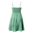 thumbnail image 5 of JULMCOMO Womens Spring Dresses Summer Casual Short Skirt Ruffle Hem Swing Sleeveless Square Neck Short Mini Dress Mint Green S, 5 of 7