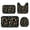 Mushroom and Dragonfly Black Pattern, variant on Mushroom and Dragonfly Black Pattern Bathroom Rug Set 4 Piece,Includes Contour,Lid Cover,Bath Mat,Non-Slip Extra Soft Absorbent Washable