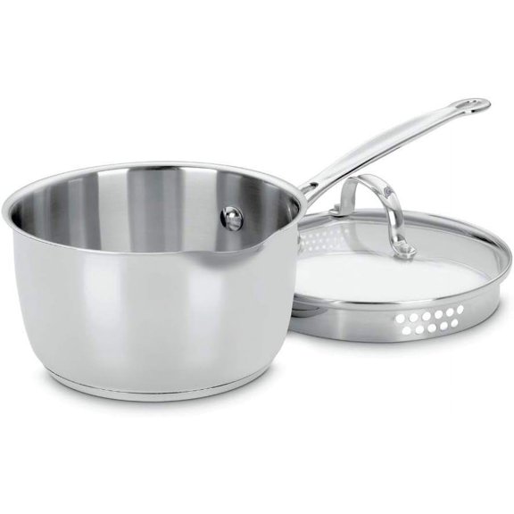 Chef's Classic Stainless 2-Quart Saucepan with Cover,Silver