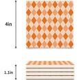 thumbnail image 3 of FMSHPON Modern Geometric Pattern Orange Set of 4 Coaster for Drinks, Absorbent Ceramic Stone Coasters Cup Mat with Cork Base for Home Kitchen Room Coffee Table Bar Decor, 3 of 4