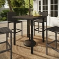 thumbnail image 3 of Martha Stewart 37" Square Indoor-Outdoor Patio Bar Height Table with Engineered Wood Top in Brown Rattan Wicker, 3 of 11