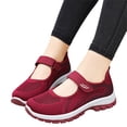 thumbnail image 2 of Women's Breathable Mesh Walking Shoes Adjustable Hook and Loop Strap Non Slip Lightweight Casual Comfort Sneakers 40, 2 of 5