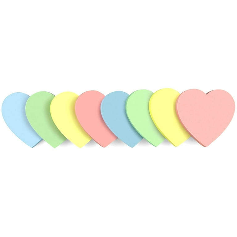 400pcs Sticky Notes, Sticky Note Paper, Multi-color Heart-shaped Sticky  Memo, Cute Self-adhesive And Removable, Suitable For Office, School (100  Sheet