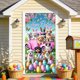 thumbnail image 1 of CaiYueKe Easter Door Curtain Spring Holiday Decorations Bunny Egg Pattern Party Supplies Wall Hanging Decorative Banner for Home Indoor Outdoor Festival Celebration, 1 of 9
