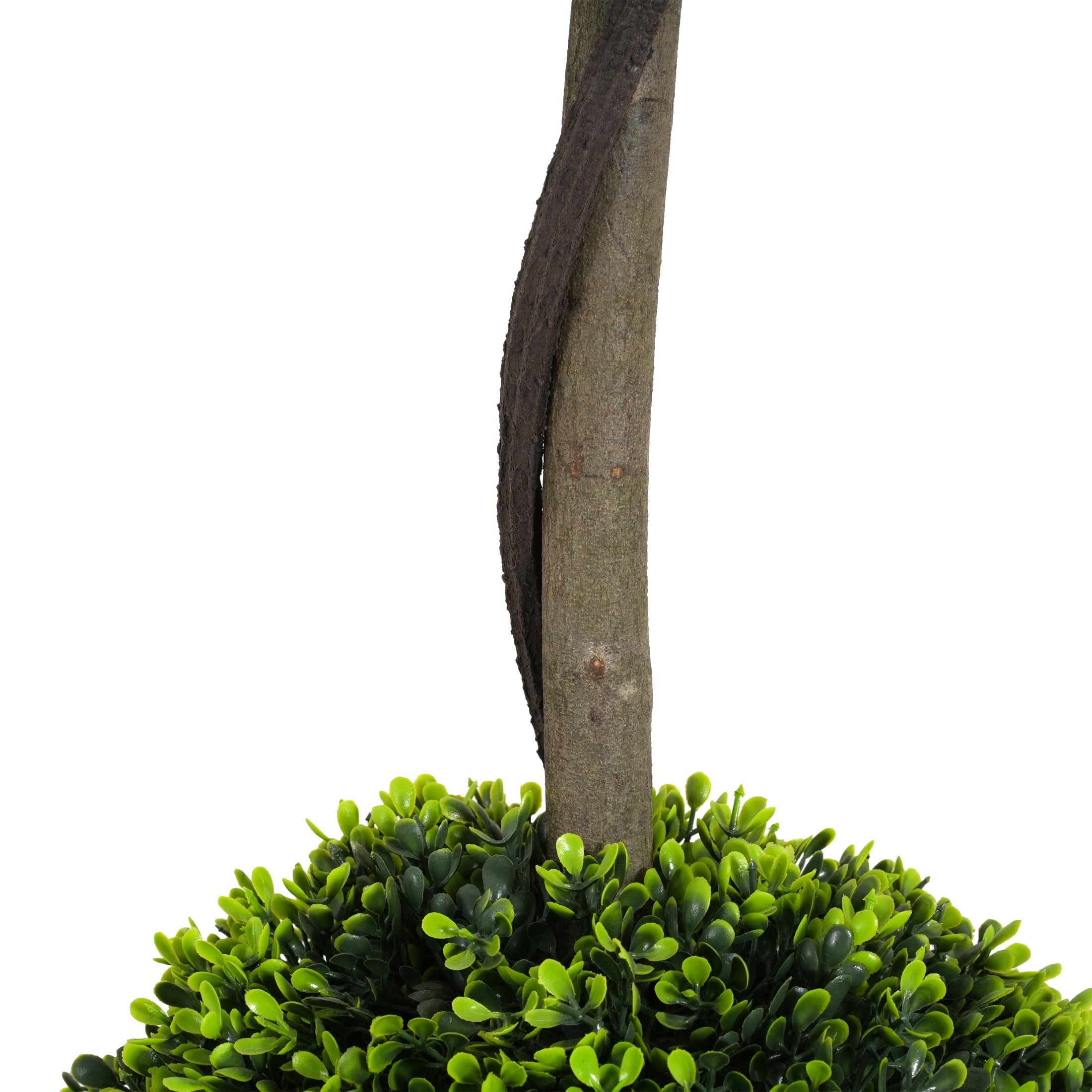 Christopher Knight Home 34" Topiary Boxwood Tree in Black Plastic Pot, Pre-Potted Faux Greenery Tree for Home Decor, Set of 2