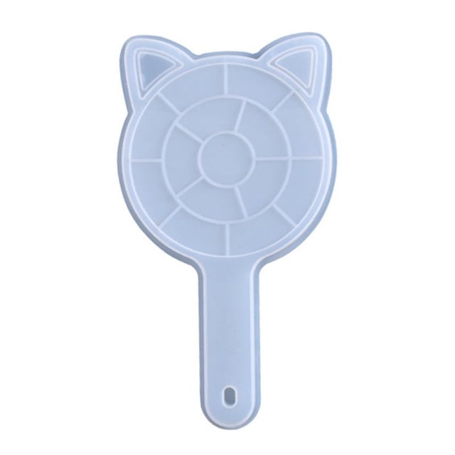Techinal Handheld Cute Cats/Bear Ears Cosmetic Mirrors Crystal Epoxy Resin Mold Silicone Mould DIY Crafts Decorations Casting Tools