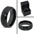 thumbnail image 4 of Tungsten Quarter Note Music Band Ring 8mm Men Women Comfort Fit Black Beveled Edge Brushed Polished, 4 of 4