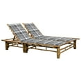 thumbnail image 1 of vidaXL 2-Person Sun Lounger with Cushions Bamboo, 1 of 5