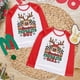 thumbnail image 1 of Camisa con estampado de ciervos para niño y niña favorita de Papá Noel, atuendo de fiesta navideña para niños y niñas, ropa de vacaciones de invierno para niños, camiseta de manga raglán Chold, 1 of 5