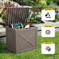 thumbnail image 2 of fazzn 32 Gallon Resin Deck Box Outdoor Indoor Waterproof Storage Box for Patio Furniture Pool Accessories Storage for Cushion Garden Tools (Brown), 2 of 7