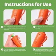 carrot recorder pen, Cute Carrot Shape Ballpoint Pen with 60 Second Voice Recording Function, Creative Writing and Message Recorder Pen