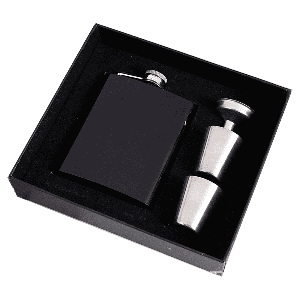 Hip Flask Gift Set,Hip Flasks For Liquor For Men With Black Leather ...