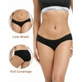 thumbnail image 4 of INNERSY 6-Pack Cotton Low Rise Bikini Underwear for Women(XL,Pure Black), 4 of 8