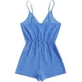 thumbnail image 2 of Women's Leopard Print Wrap Spaghetti Strap Romper Cami Jumpsuit, 2 of 5