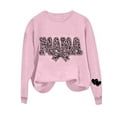 thumbnail image 5 of yoeyez Mama Sweatshirt for Women Leopard Mama Bow Crewneck Moms Outfit Long Sleeve Lightweight Pullover Tops Gifts for Mothers Day, 5 of 6