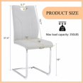 thumbnail image 5 of Ciphrias 37.4 Inch Grey Faux Leather Dining Chairs Set of 2 for Dining Room, 5 of 6