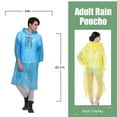 thumbnail image 3 of Ponchos Family Pack, Rain Poncho for Adults and Kids (5 Pack 4 Colors) Disposable or Reusable Emergency Ponchos Rain Ponchos with Drawstring Hood, 3 of 7