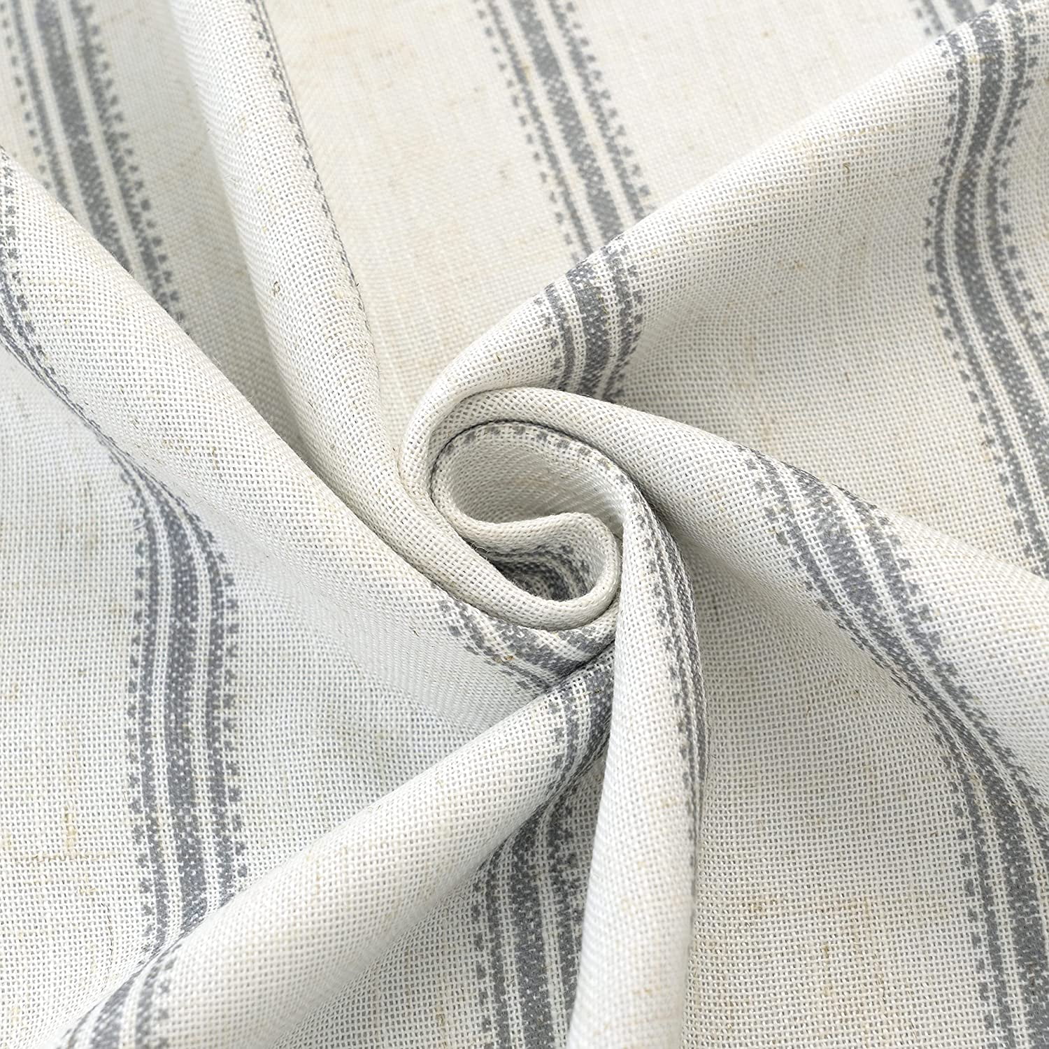 DriftAway Farmhouse Linen Blend Blackout Curtains 50" Width X 102" Length - Gray