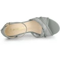thumbnail image 4 of Unique Bargains Dentelle Florale en Maille Compensée Sandales Gris Nous 8,5, 4 of 5