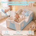 thumbnail image 6 of Mophoto Toddler Bed,Toddler Flood Bed with Extra Safety Broad, Removable Guard Rails,Standard Crib Size,Certified Fabric Toddler Beds for Kids, 6 of 9