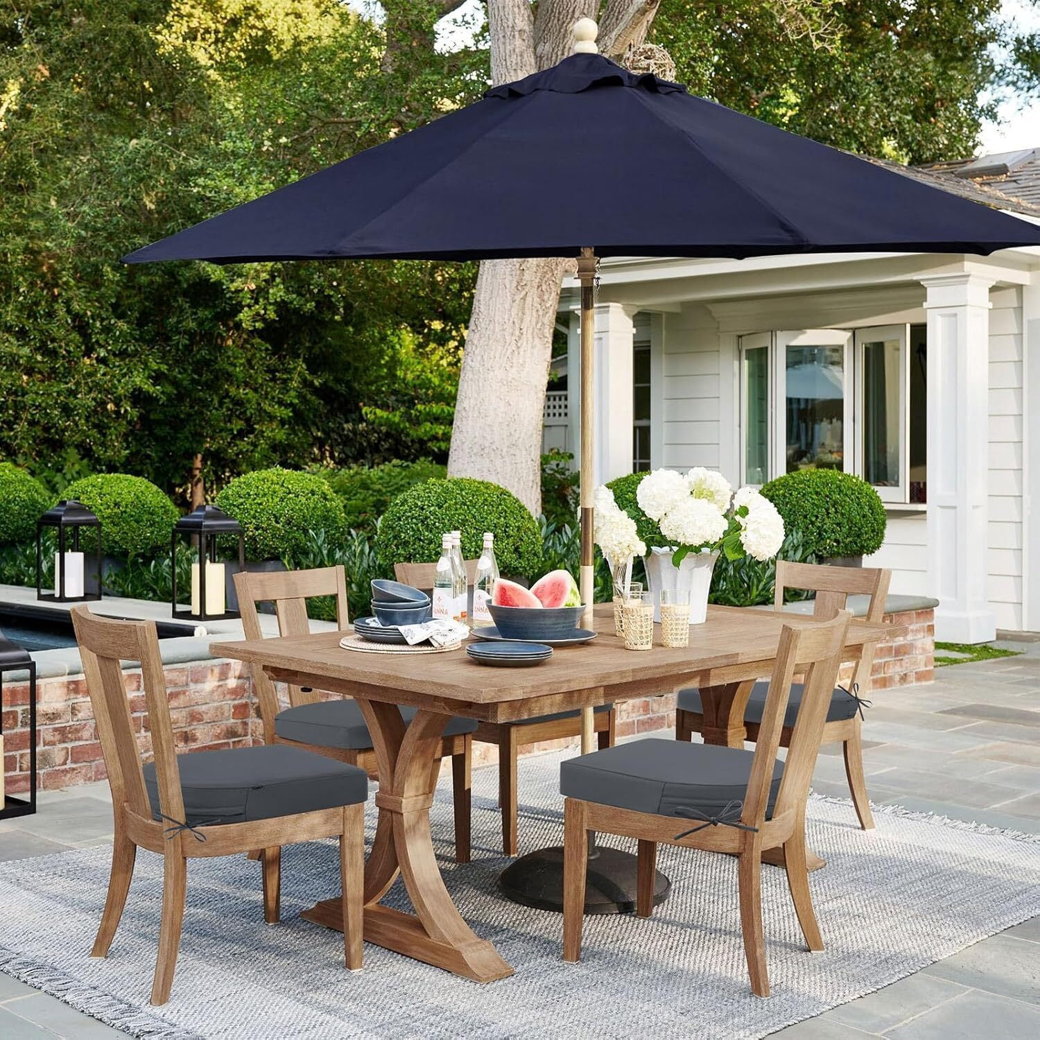 Findosom Outdoor Chair Cushion Set of 2, 17"x16"x2" Waterproof Patio Seat Chair Cushions with Ties,Fade Resistant Round Corner Outdoor Deep Seat Cushions for Outdoor Furniture,Dining Chair Pads,Beige