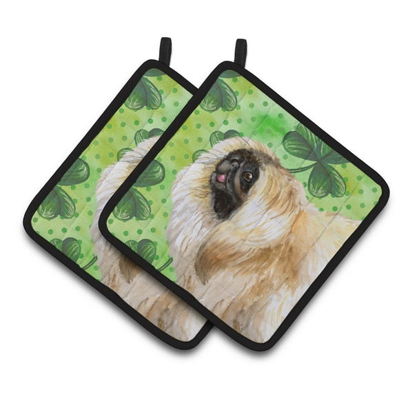 Caroline's Treasures Pekingese St Patrick's Pair of Pot Holders