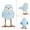 Blue, variant on Easter Plush Bird Dolls 6.3inch Holiday Standing Birds Figurine Ornaments with Long Leg & Printed Scarf and Bow Perfect Fireplace Indoor Home Decoration Easter Party Idea Gift