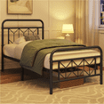 thumbnail image 4 of Yaheetech Vintage Metal Bed Frame with Diamond Pattern, Twin,Black, 4 of 9