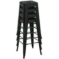 thumbnail image 4 of Yaheetech 30'' Set of 4 Metal Bar Stools Vintage Counter Bar Stool Stackable Chairs Black, 4 of 7