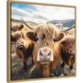 thumbnail image 4 of Kate and Laurel Sylvie Funny Animal Highland Cow Selfie Framed Canvas Wall Art by The Creative Bunch Studio, 22x22 Natural, Funny Cute Animal Art for Wall, 4 of 7