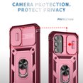 thumbnail image 3 of Dteck Card Holder Case for Samsung Galaxy S24 Plus/S24+,Shockproof Rubber Rugged Slide Camera Lens Cover Built-in 360° Rotate Kickstand Magnetic Protective Case for Galaxy S24 Plus/S24+,Pink, 3 of 11