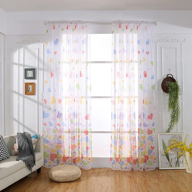 Cortinas Moderna Ventana Visillos Decoración para Ventanas de Dormitorios Oficinas,100x270cm ,100x200cm - 100x200cm Macarena Paneles de cortinas Voile Sheer