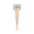 thumbnail image 3 of ANGARA Natural Aquamarine and Diamond Split Shank Ring in 14K Rose Gold for Women (Size-7x5mm) | March Birthstone, Birthday, Anniversary, Jewelry Gift for Women | Natural Aquamarine Ring, 3 of 9