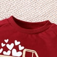 thumbnail image 6 of Tisuna 2 Pieces Outfit Set For Girls Boys Infant Cartoon Print Long Sleeve Crew Neck Sweatsuit Breathable Soft Kids Valentine'S Matching Set Red Size 12-18 Months, 6 of 6