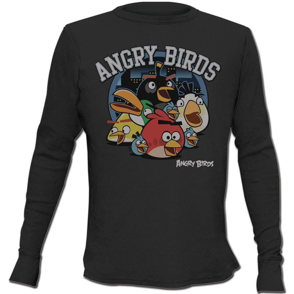 Fifth Sun - Angry Birds Circle Night Men&amp;#39;s Thermal Long Sleeve T-Shirt, X-Large