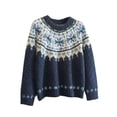 thumbnail image 3 of Icelandic Sweater Fall Fashion Outfits Cable&nbsp;knit Christmas Soft Basic Old&nbsp;money&nbsp;sweater Oversized Pullover Loose Fit Long Sleeve Tops Sweatshirts No Hood Nordic Sweaters, 3 of 3