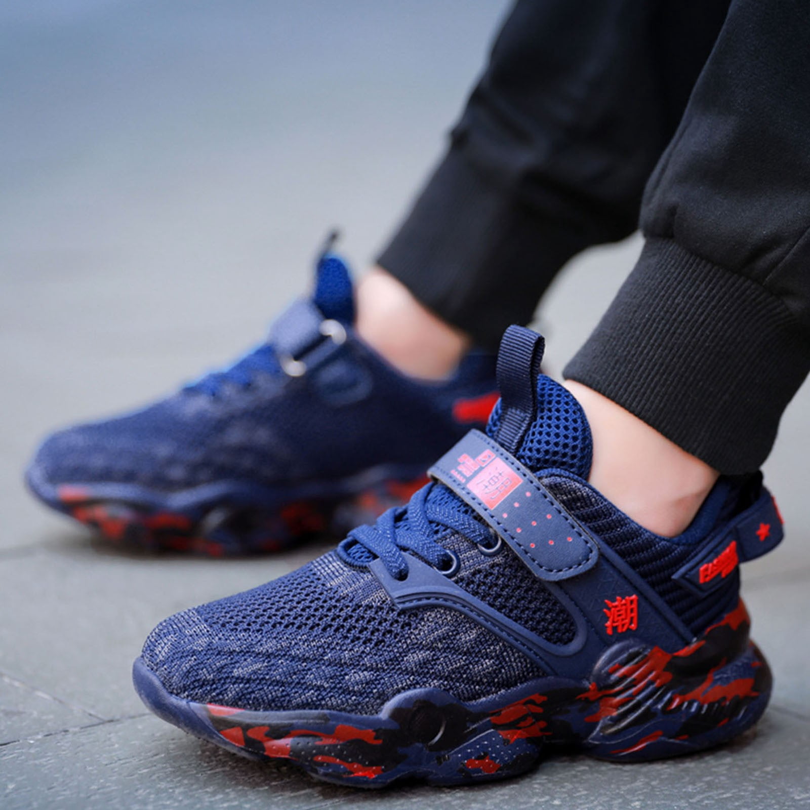 newwalpole Kids Shoes Running Shoes Girls Boys Primary School Students Sports Shoes Spring and Autumn Casual Shoes Dark Blue for Size 2