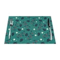 thumbnail image 1 of XMXT 4 Pcs Woven Placemats, Hollyhock Fruit Leaf Design Stain Resistant Anti-Skid Placemat for Kitchen Table, 12 x 18 inches, 1 of 6