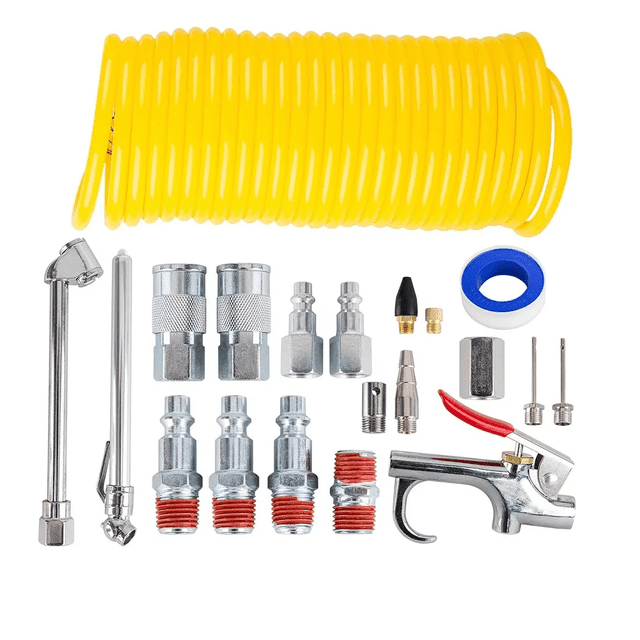 Kit Accesorios Compresor De Aire 20 Piezas Con Pistola Xtellar plateado